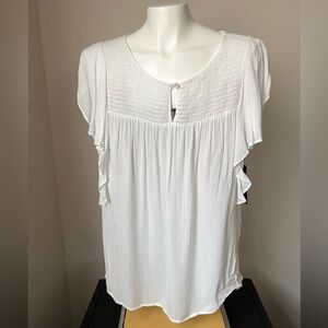 AGB White Short Sleeve Top Size M